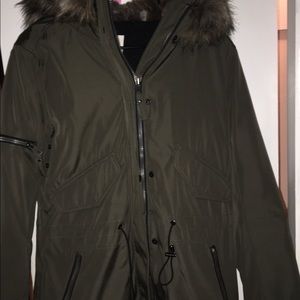 Army Green Utility Coat w Fur Hood